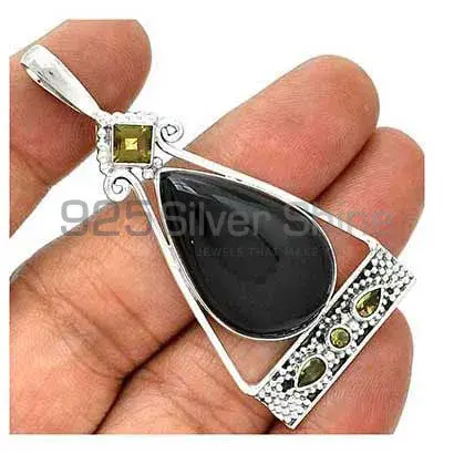 Wholesale 925 Solid Silver Pendants Exporters In Multi Gemstone Jewelry 925SP25-1_0