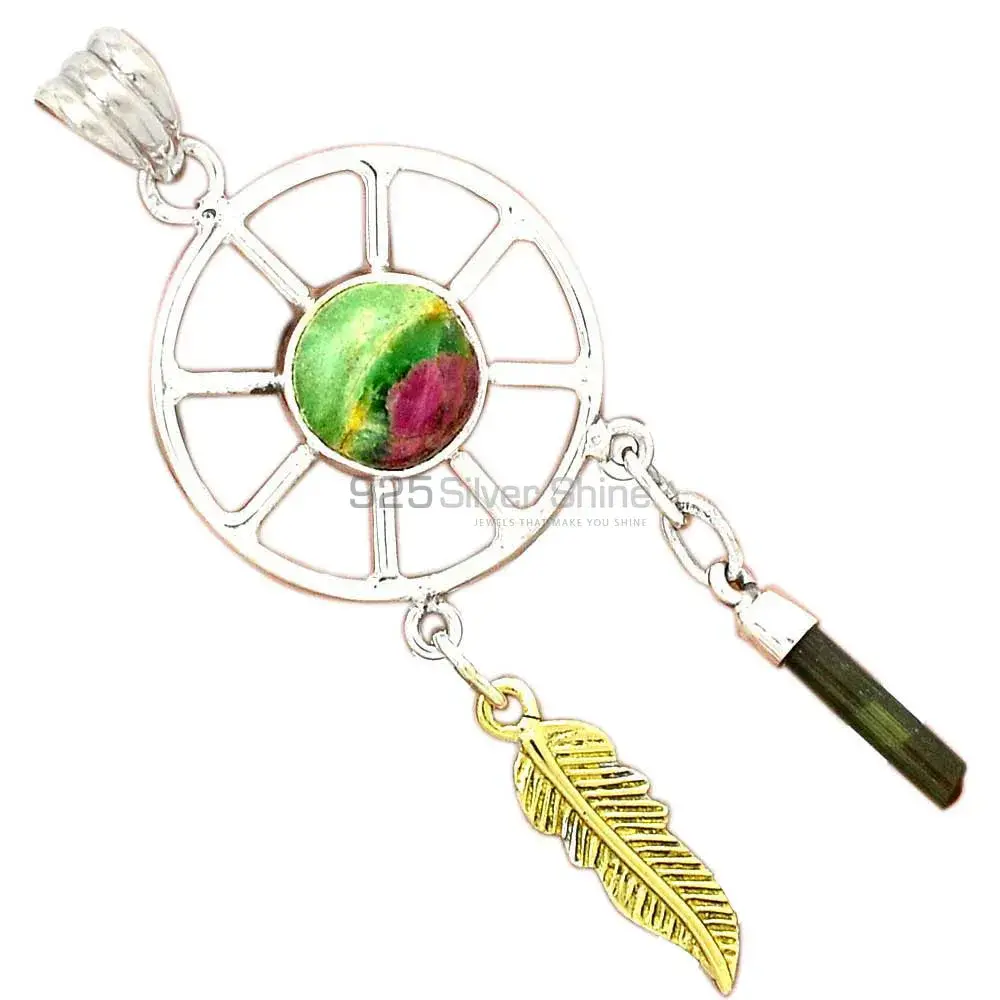 925 Solid Silver Pendants In Multi Gemstone Jewelry 925SP38-2
