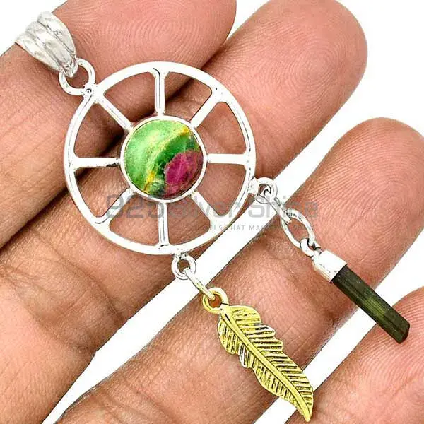 925 Solid Silver Pendants In Multi Gemstone Jewelry 925SP38-2_0