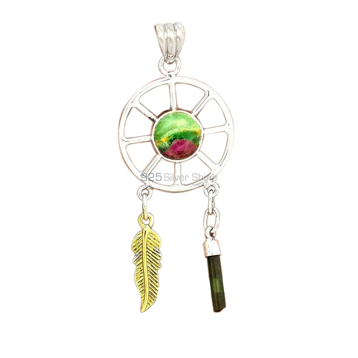 925 Solid Silver Pendants In Multi Gemstone Jewelry 925SP38-2_1