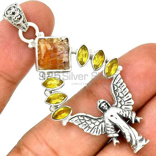 925 Solid Silver Pendants In Multi Gemstone Jewelry 925SP51-6_0