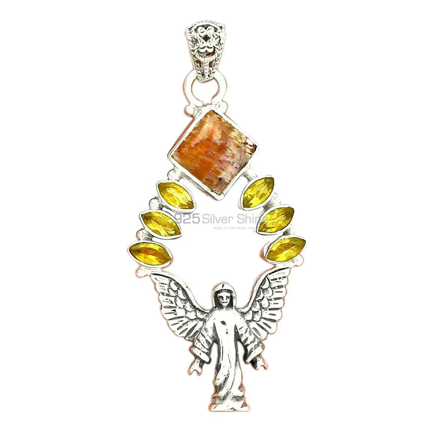 925 Solid Silver Pendants In Multi Gemstone Jewelry 925SP51-6_1