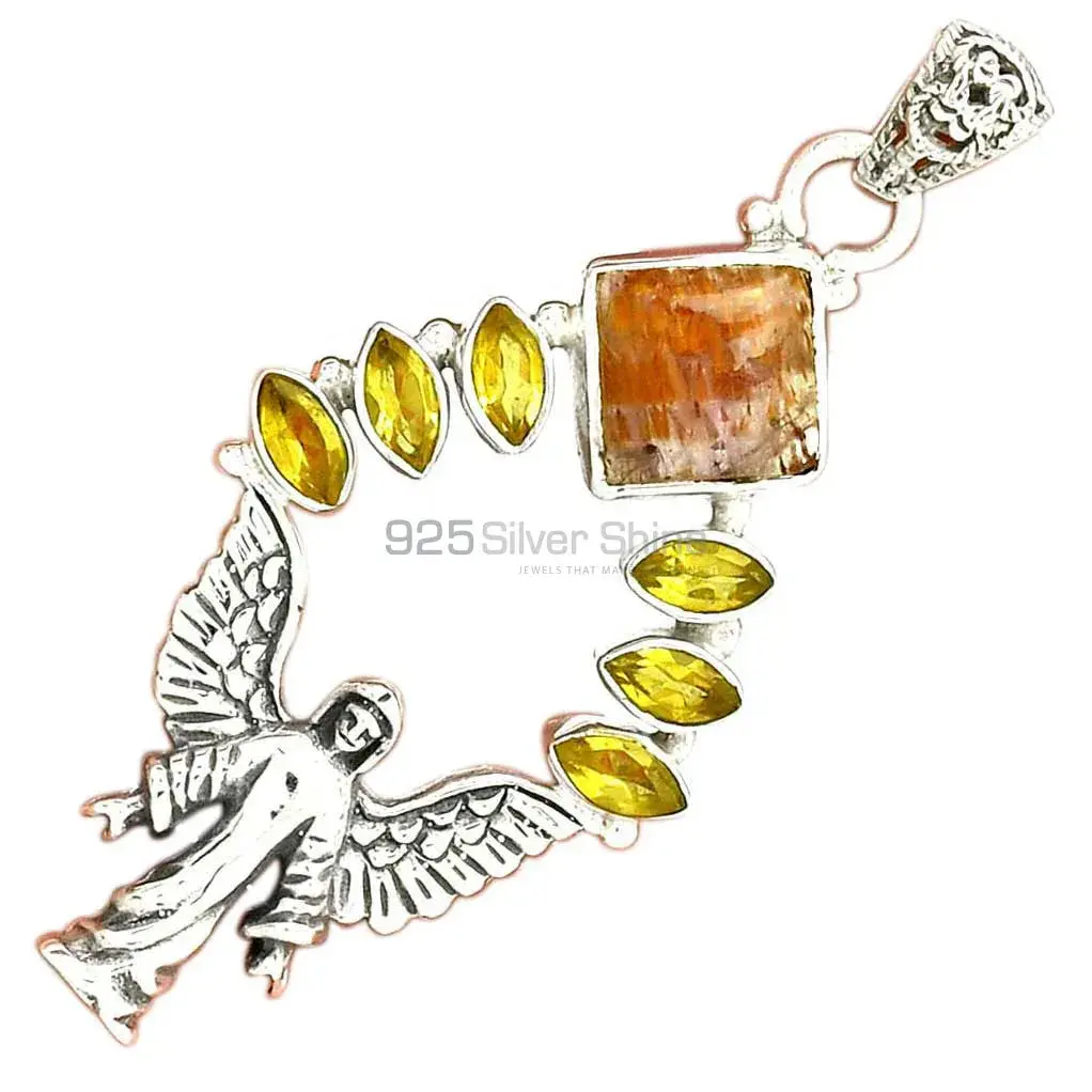 925 Solid Silver Pendants In Multi Gemstone Jewelry 925SP51-6_2