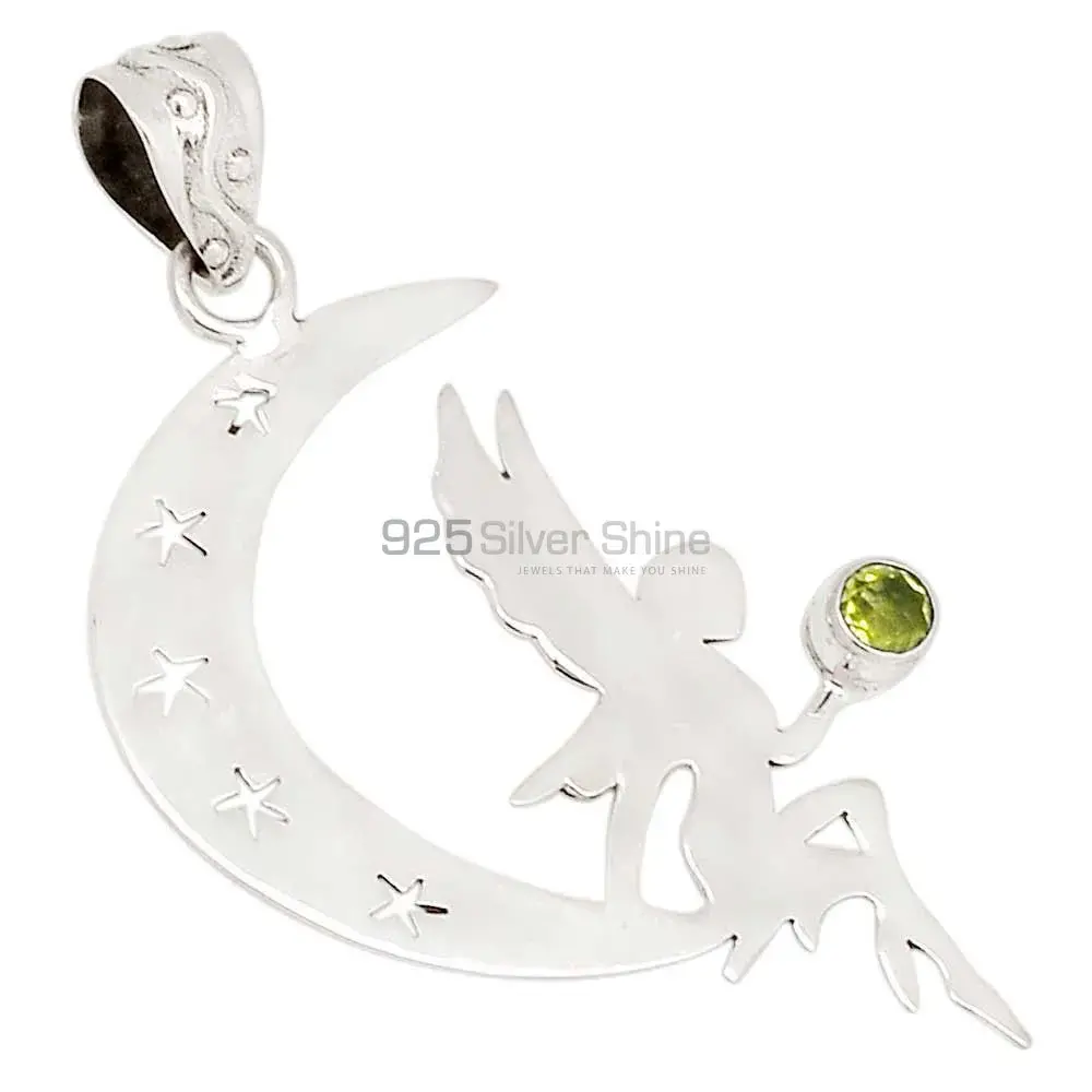 925 Solid Silver Pendants In Peridot Gemstone Jewelry 925SP114-2_0