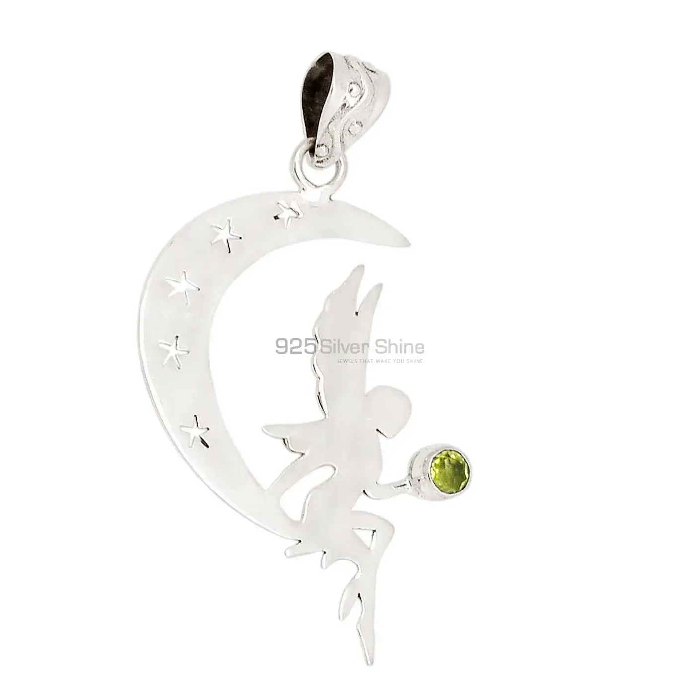 925 Solid Silver Pendants In Peridot Gemstone Jewelry 925SP114-2_1