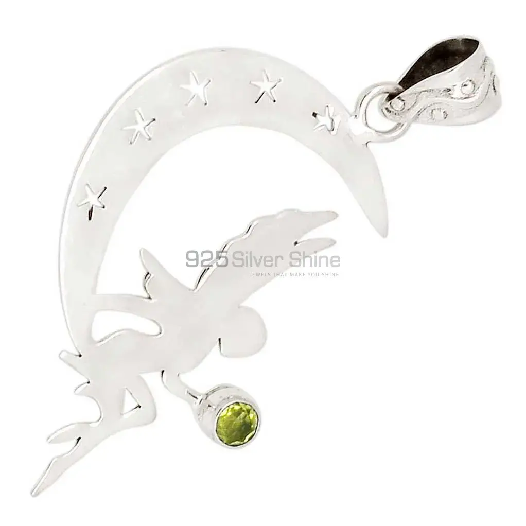 925 Solid Silver Pendants In Peridot Gemstone Jewelry 925SP114-2_2