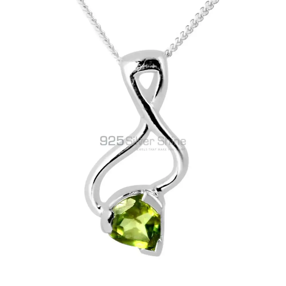 Wholesale 925 Solid Silver Pendants Exporters In Peridot Gemstone Jewelry 925SP256-3