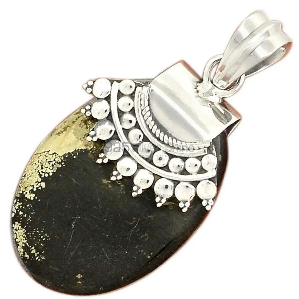 Wholesale 925 Solid Silver Pendants Exporters In Pyrite In Magnetite Gemstone Jewelry 925SP66-4_0