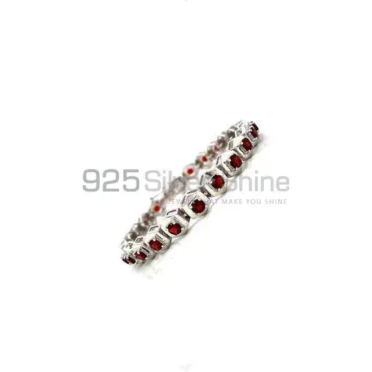 Wholesale 925 Solid Silver Tennis Bracelets Exporters In Garnet Gemstone Jewelry 925SB223_0