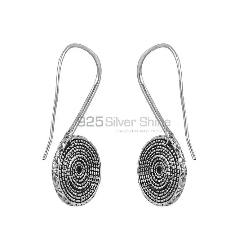925 Sterling Plain Silver Earring Jewelry 925SE148_1