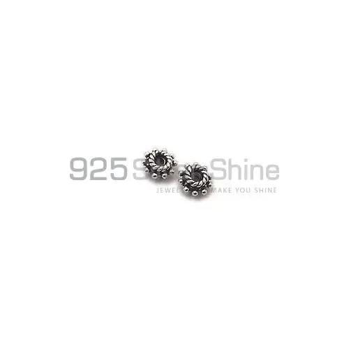 Wholesale 925 Sterling Silver 3.2x5.7mm Round Carved Beads. Sold Per Package of 10-925SCB105