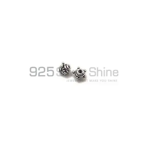 Wholesale 925 Sterling Silver 4.3x5.6mm Round Carved Beads. Sold Per Package of 10-925SCB106