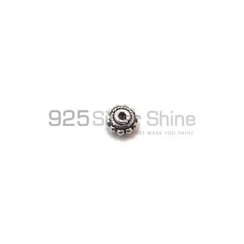 925 Sterling Silver 4.4x7.8mm Round Carved Beads. Sold Per Package of 10-925SCB102