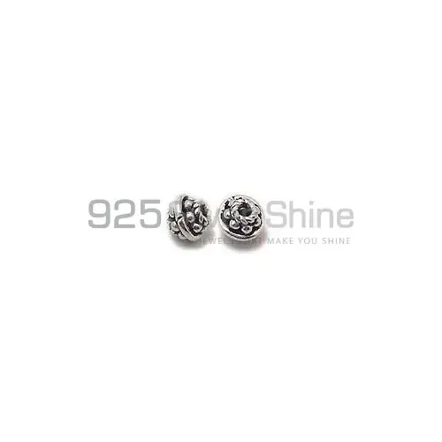 925 Sterling Silver 5.2x6.1mm Round Carved Beads. Sold Per Package of 10-925SCB104