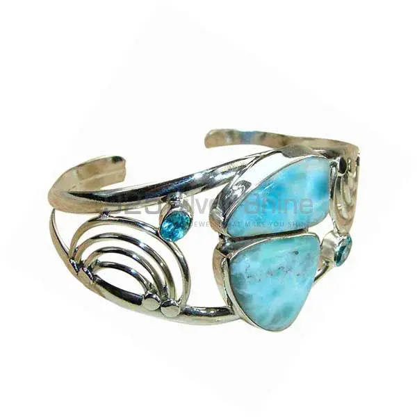 Wholesale 925 Sterling Silver Cuff Bangles In Larimar Gemstone 925SSB124_0