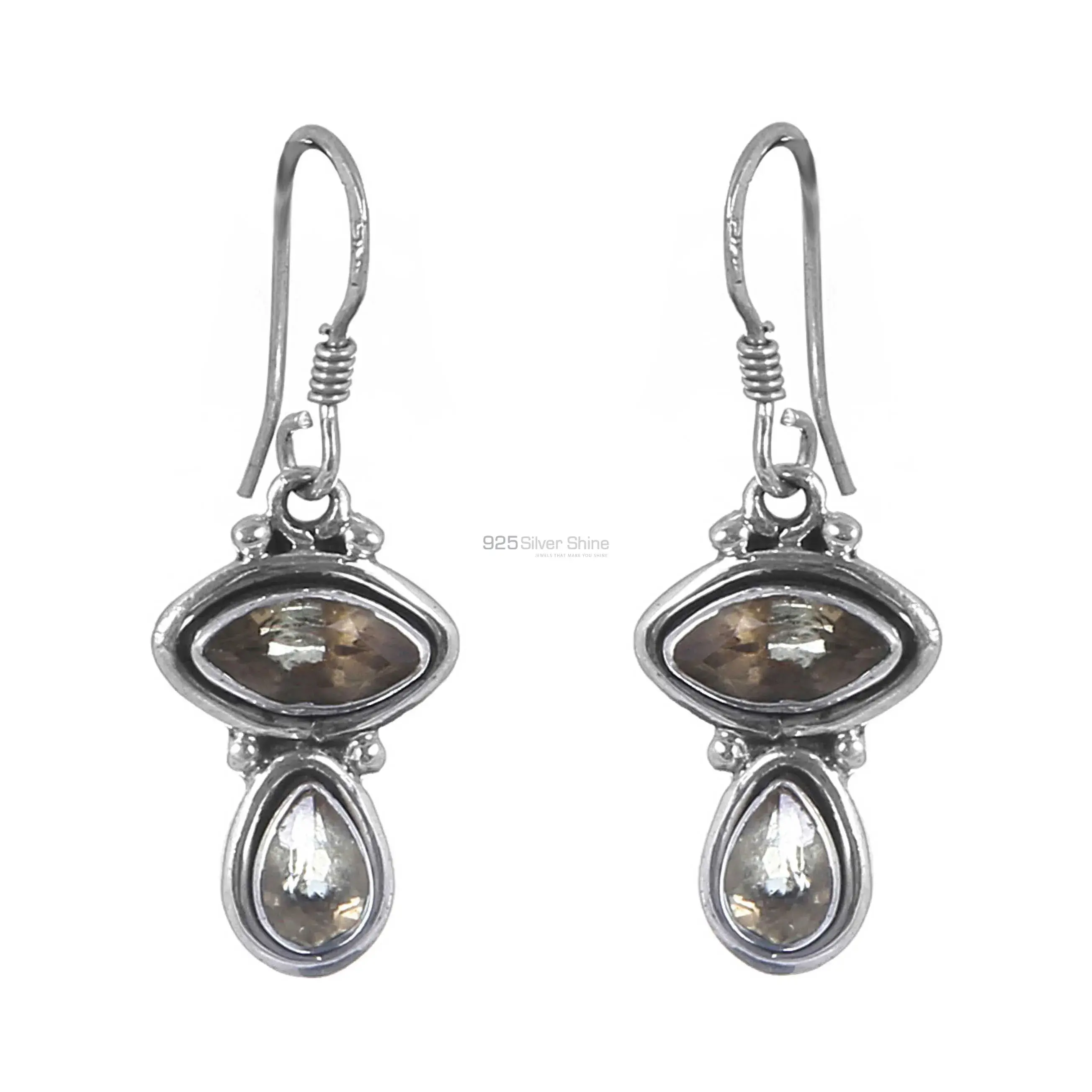 Wholesale 925 Sterling Silver Earrings In Citrine Gemstone 925SE156