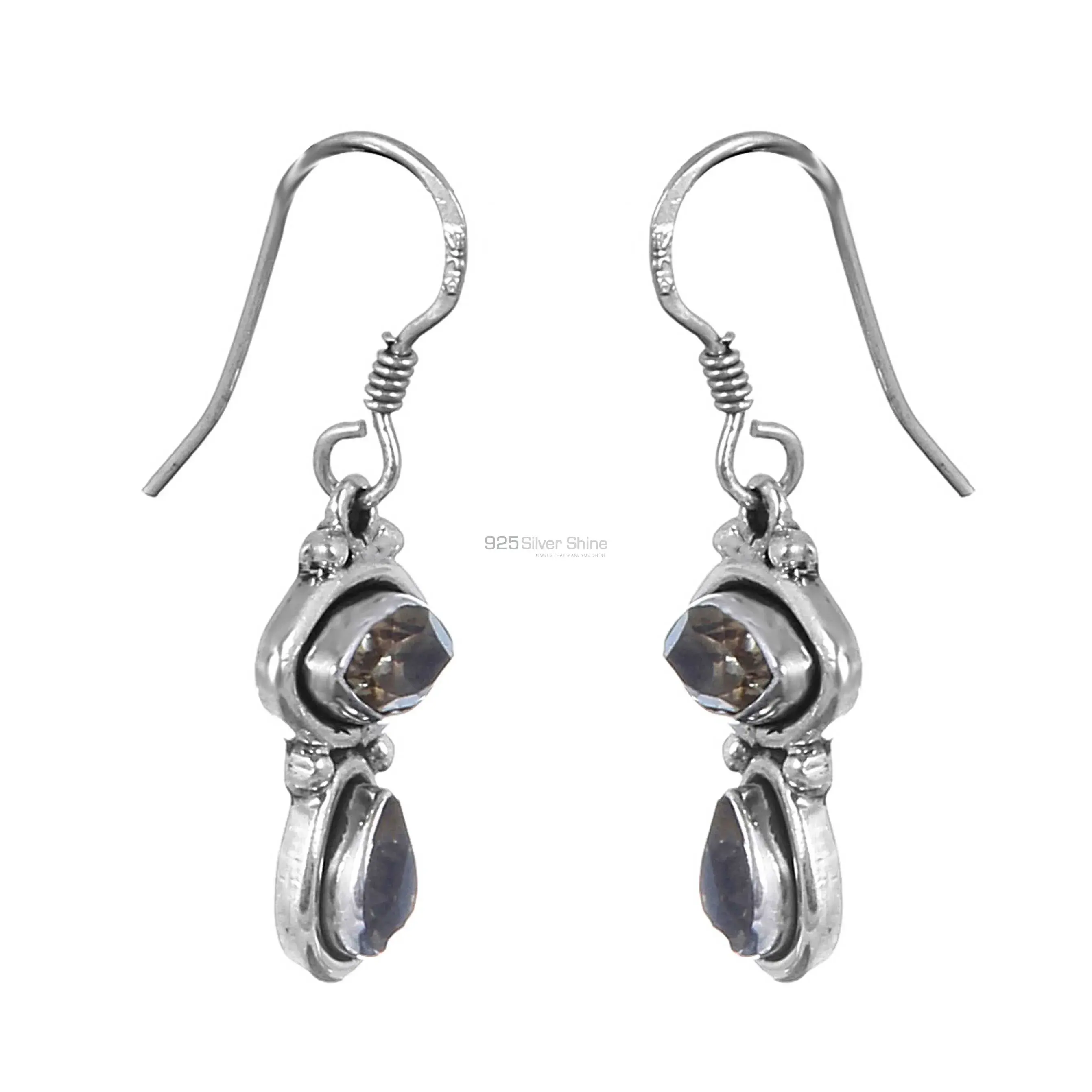 925 Sterling Silver Earrings In Citrine Gemstone 925SE156_1