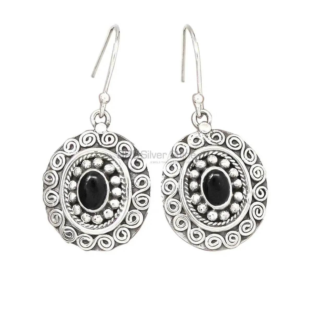 Wholesale 925 Sterling Silver Earrings In Genuine Black Onyx Gemstone 925SE2984