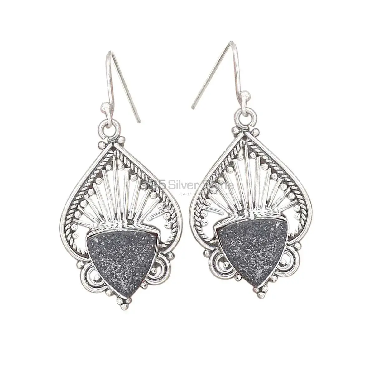 Wholesale 925 Sterling Silver Earrings In Genuine Druzy Gemstone 925SE2663