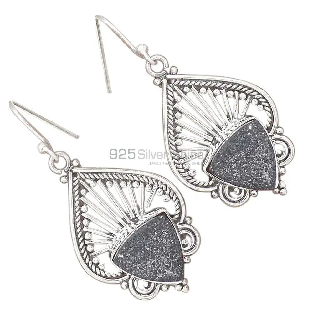 Wholesale 925 Sterling Silver Earrings In Genuine Druzy Gemstone 925SE2663_0