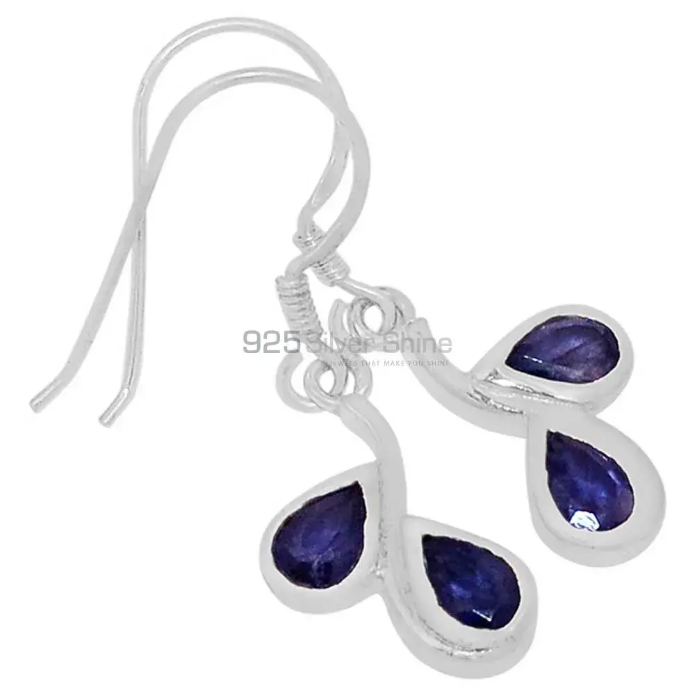 925 Sterling Silver Earrings In Genuine Iolite Gemstone 925SE556_0