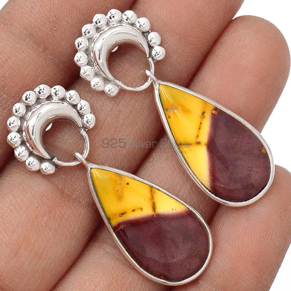 925 Sterling Silver Earrings In Genuine Mookaite Gemstone 925SE2192_1