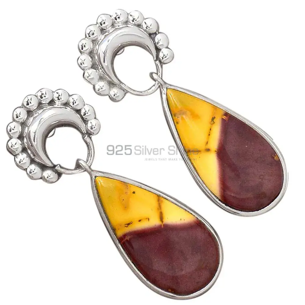 925 Sterling Silver Earrings In Genuine Mookaite Gemstone 925SE2192_2