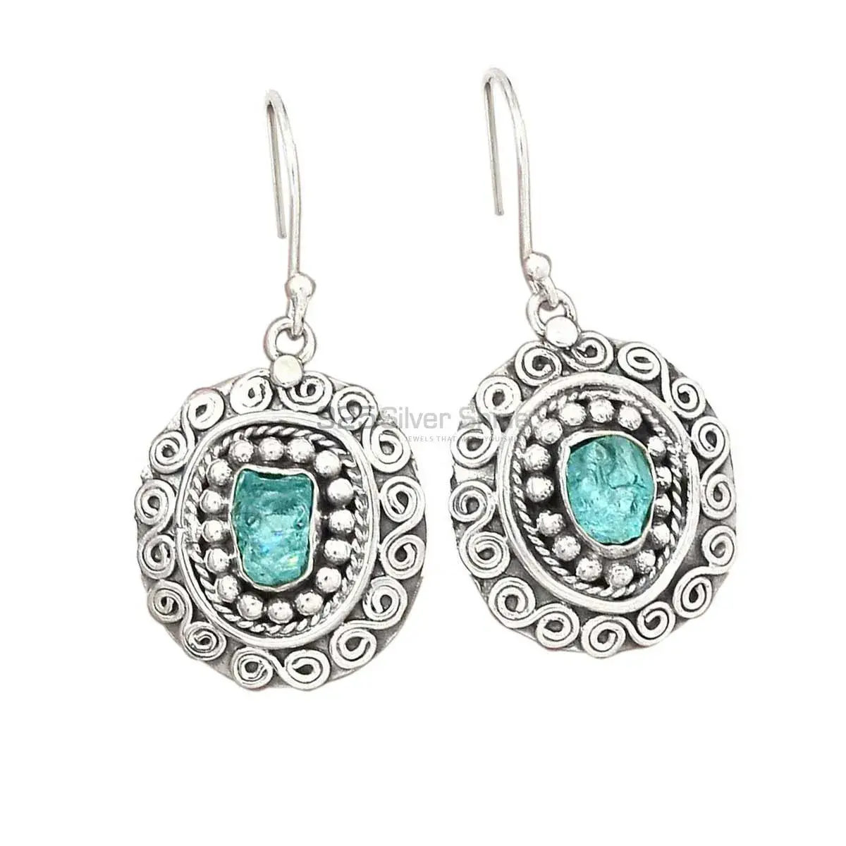 Wholesale 925 Sterling Silver Earrings In Natural Apatite Gemstone 925SE2982