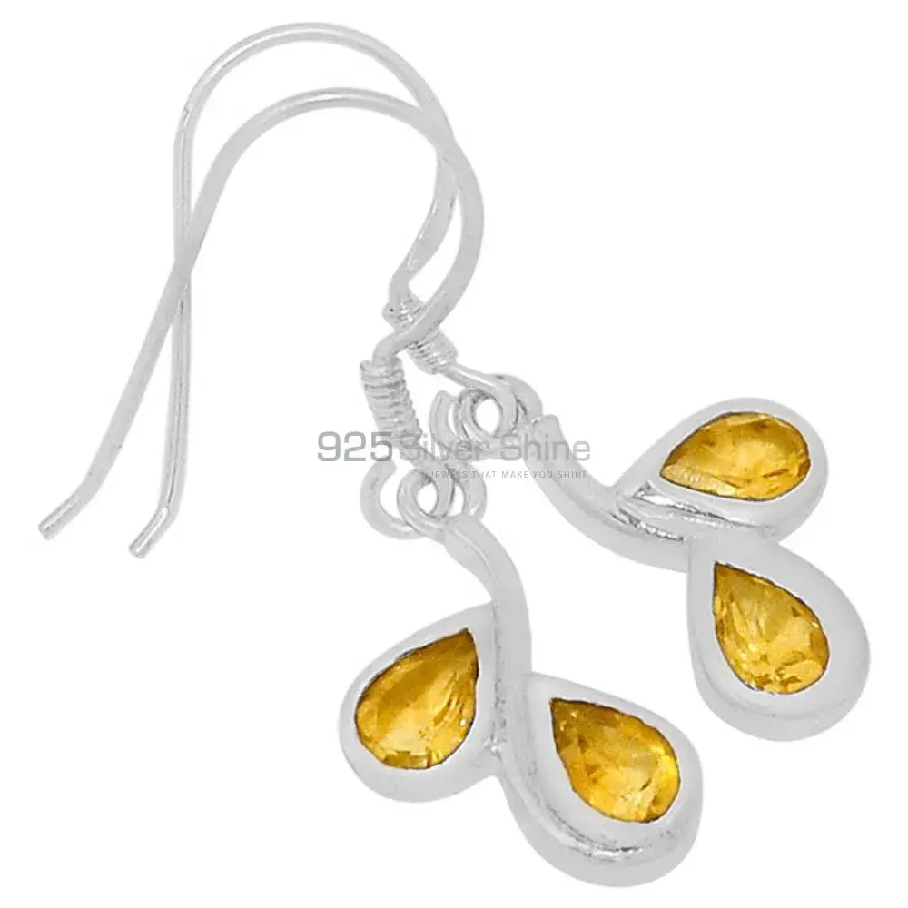 Wholesale 925 Sterling Silver Earrings In Natural Citrine Gemstone 925SE554