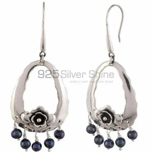 925 Sterling Silver Earrings In Natural Lapis Gemstone 925SE1177_0