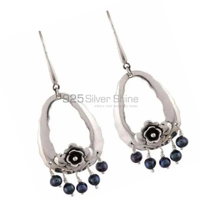 925 Sterling Silver Earrings In Natural Lapis Gemstone 925SE1177_1
