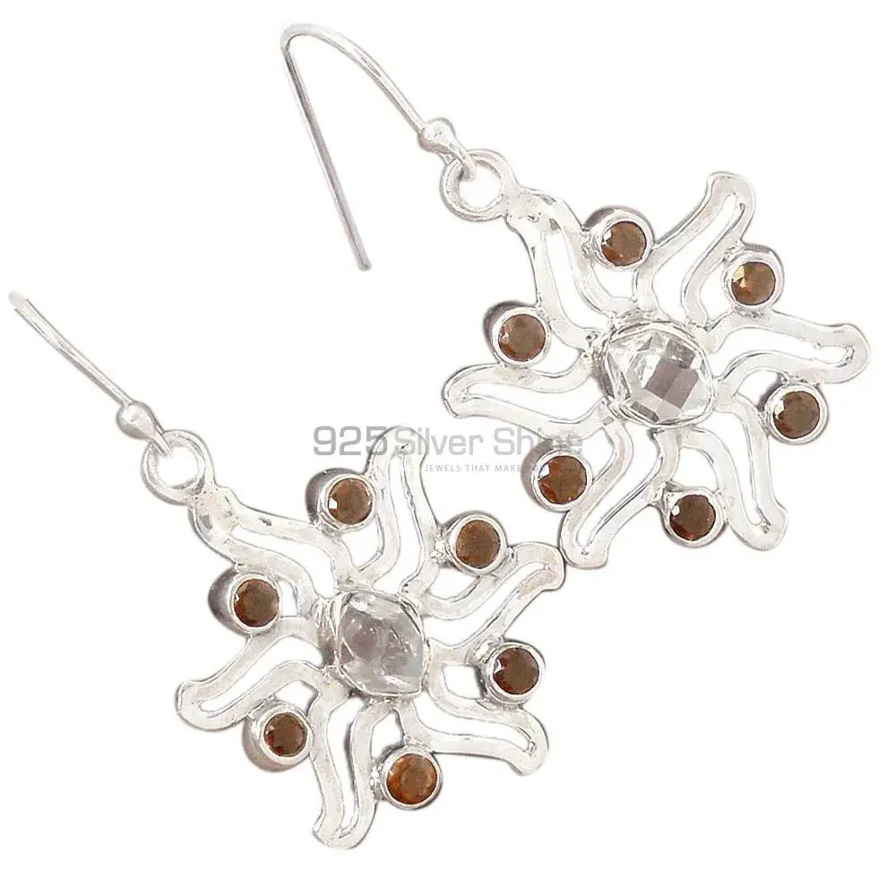 925 Sterling Silver Earrings In Natural Multi Gemstone 925SE2032_1