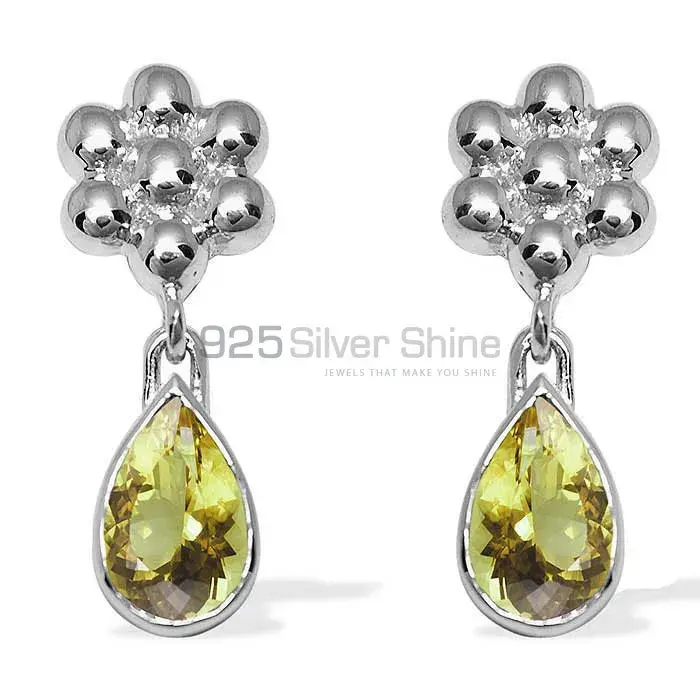 Wholesale 925 Sterling Silver Earrings In Natural Peridot Gemstone 925SE1028