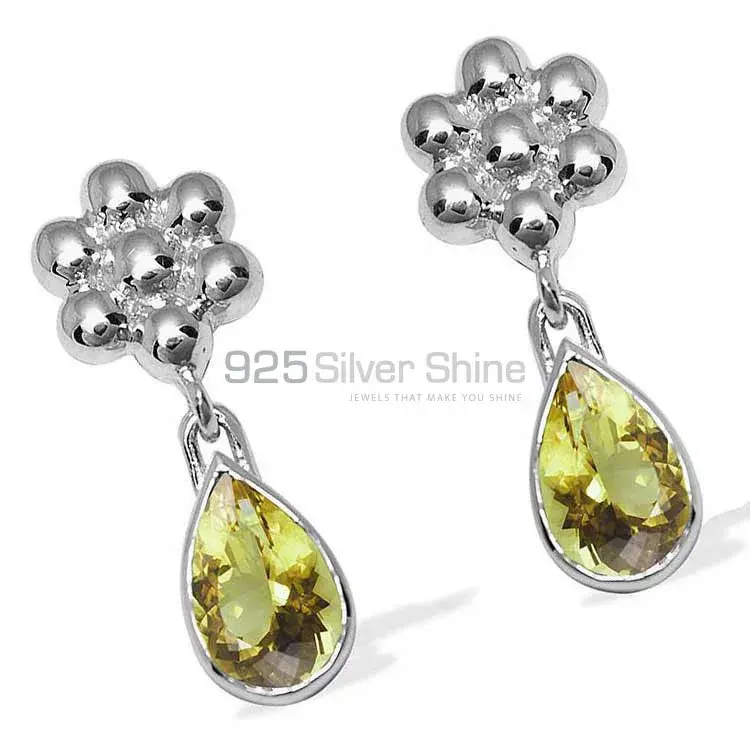 925 Sterling Silver Earrings In Natural Peridot Gemstone 925SE1028_1