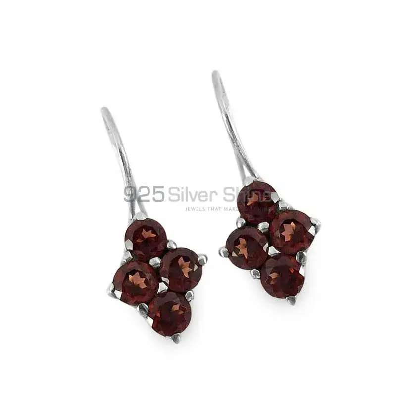 Wholesale 925 Sterling Silver Earrings In Semi Precious Garnet Gemstone 925SE1336_0