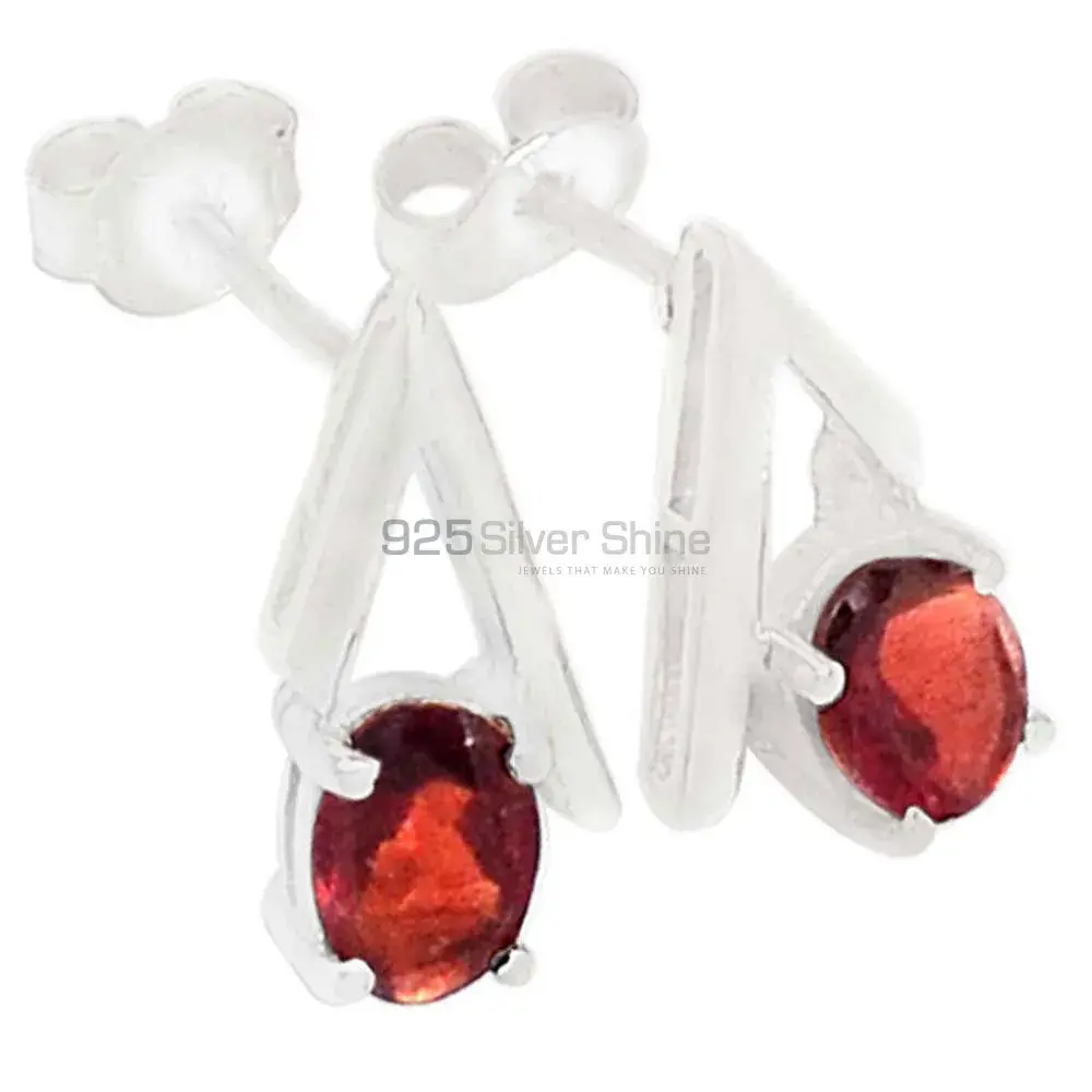 Wholesale 925 Sterling Silver Earrings In Semi Precious Garnet Gemstone 925SE318