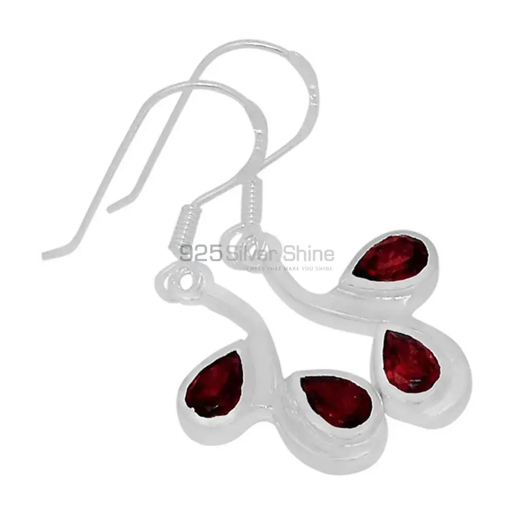 Wholesale 925 Sterling Silver Earrings In Semi Precious Garnet Gemstone 925SE555