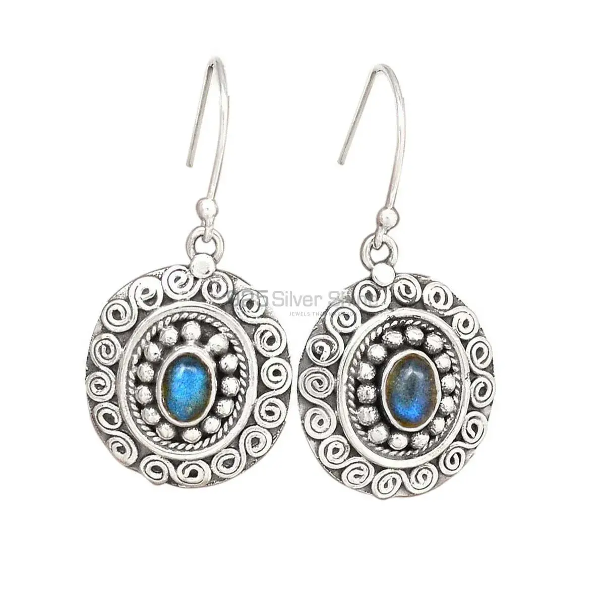 925 Sterling Silver Earrings In Semi Precious Labradorite Gemstone 925SE2983_0