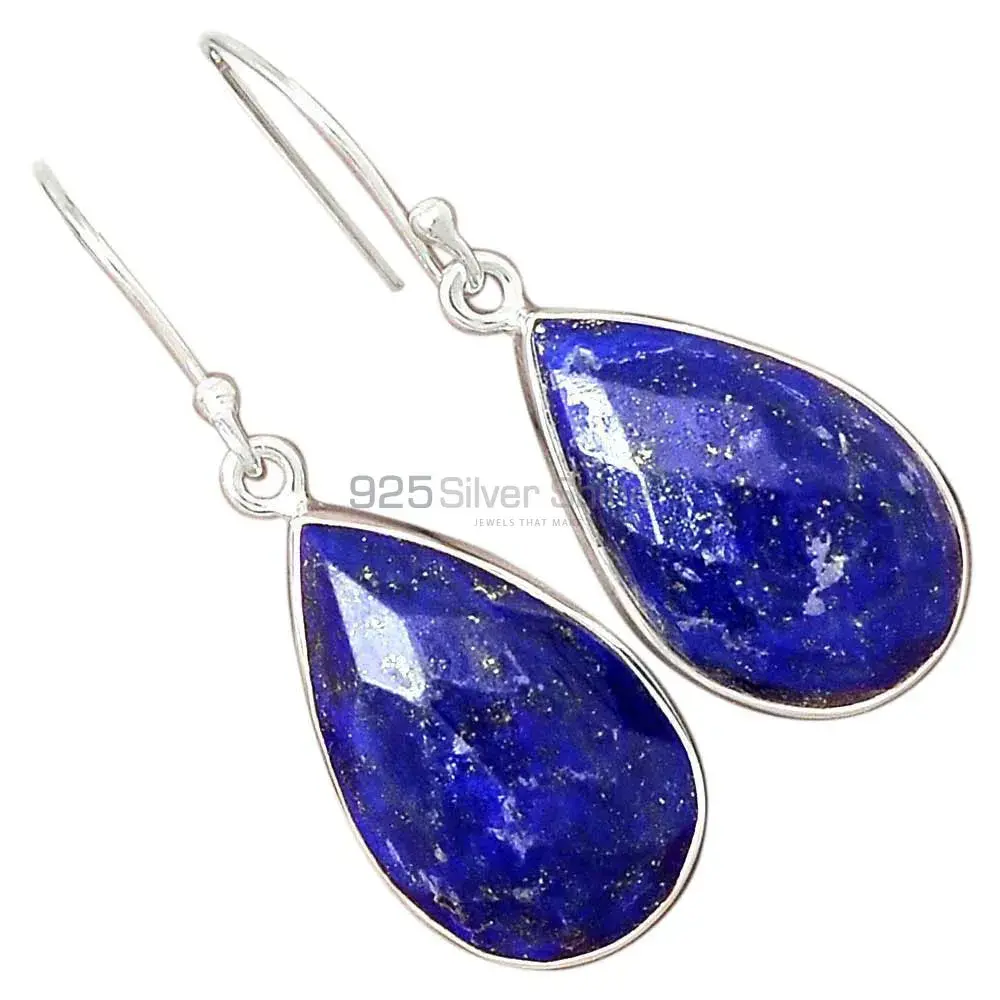 Wholesale 925 Sterling Silver Earrings In Semi Precious Lapis Gemstone 925SE2270_1