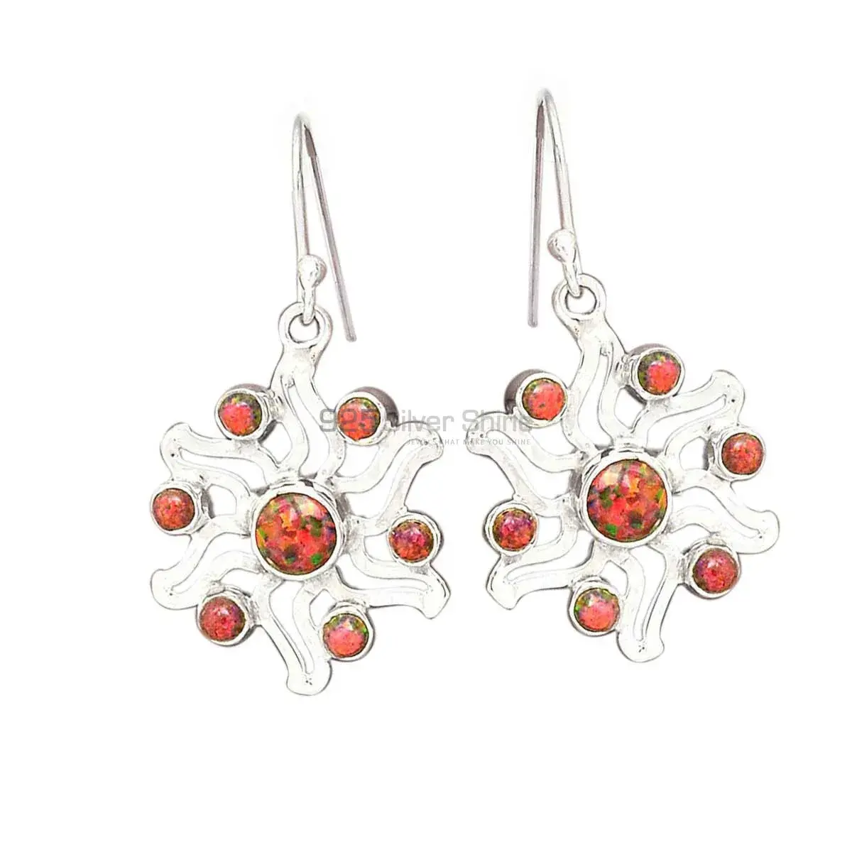 925 Sterling Silver Earrings In Semi Precious Opal Gemstone 925SE2033