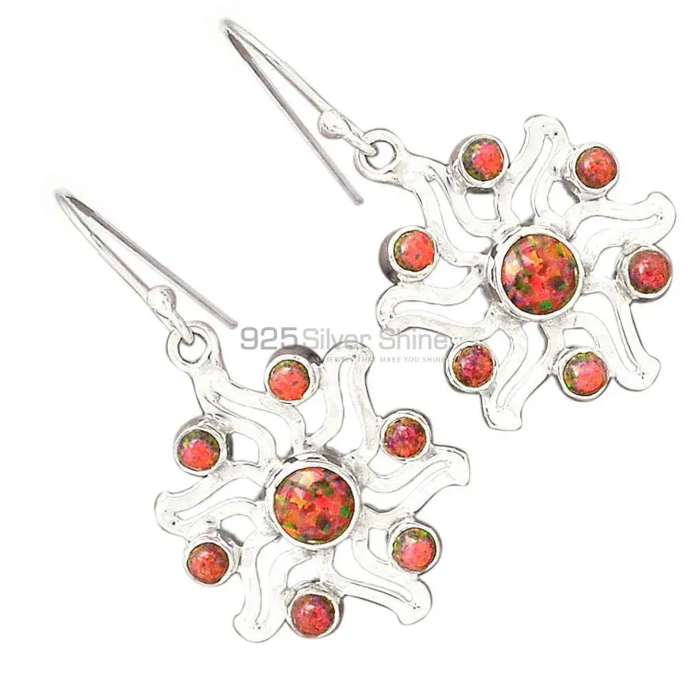 925 Sterling Silver Earrings In Semi Precious Opal Gemstone 925SE2033_1