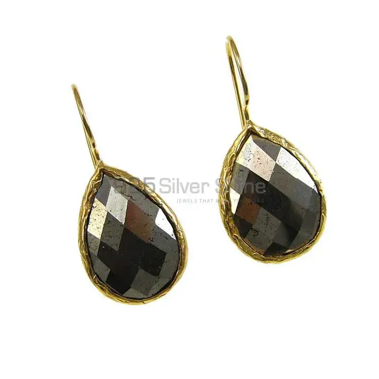 Wholesale 925 Sterling Silver Earrings In Semi Precious Pyrite Gemstone 925SE1932_0