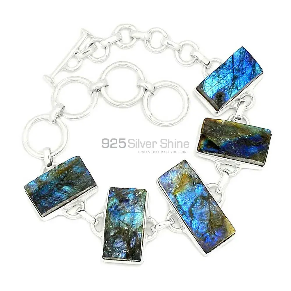 Wholesale 925 Sterling Silver Handmade Bracelets In Labradorite Gemstone Jewelry 925SB269-1