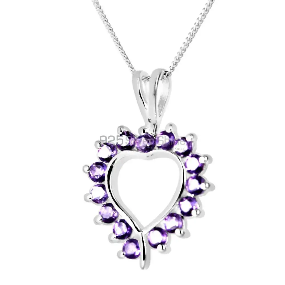 Wholesale 925 Sterling Silver Handmade Pendants In Amethyst Gemstone Jewelry 925SP238-3