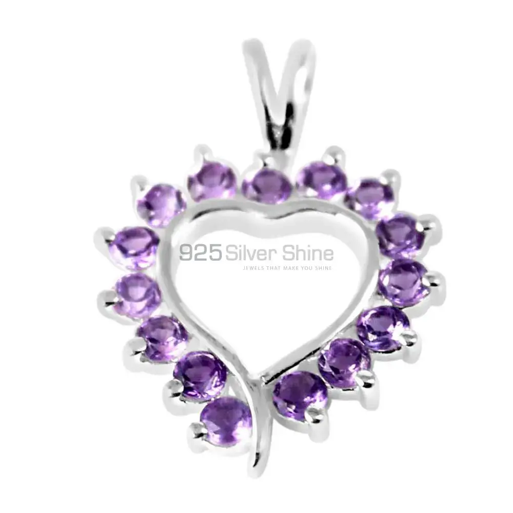 Wholesale 925 Sterling Silver Handmade Pendants In Amethyst Gemstone Jewelry 925SP238-3_0