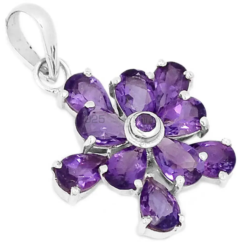 Wholesale 925 Sterling Silver Handmade Pendants In Amethyst Gemstone Jewelry 925SP269-1