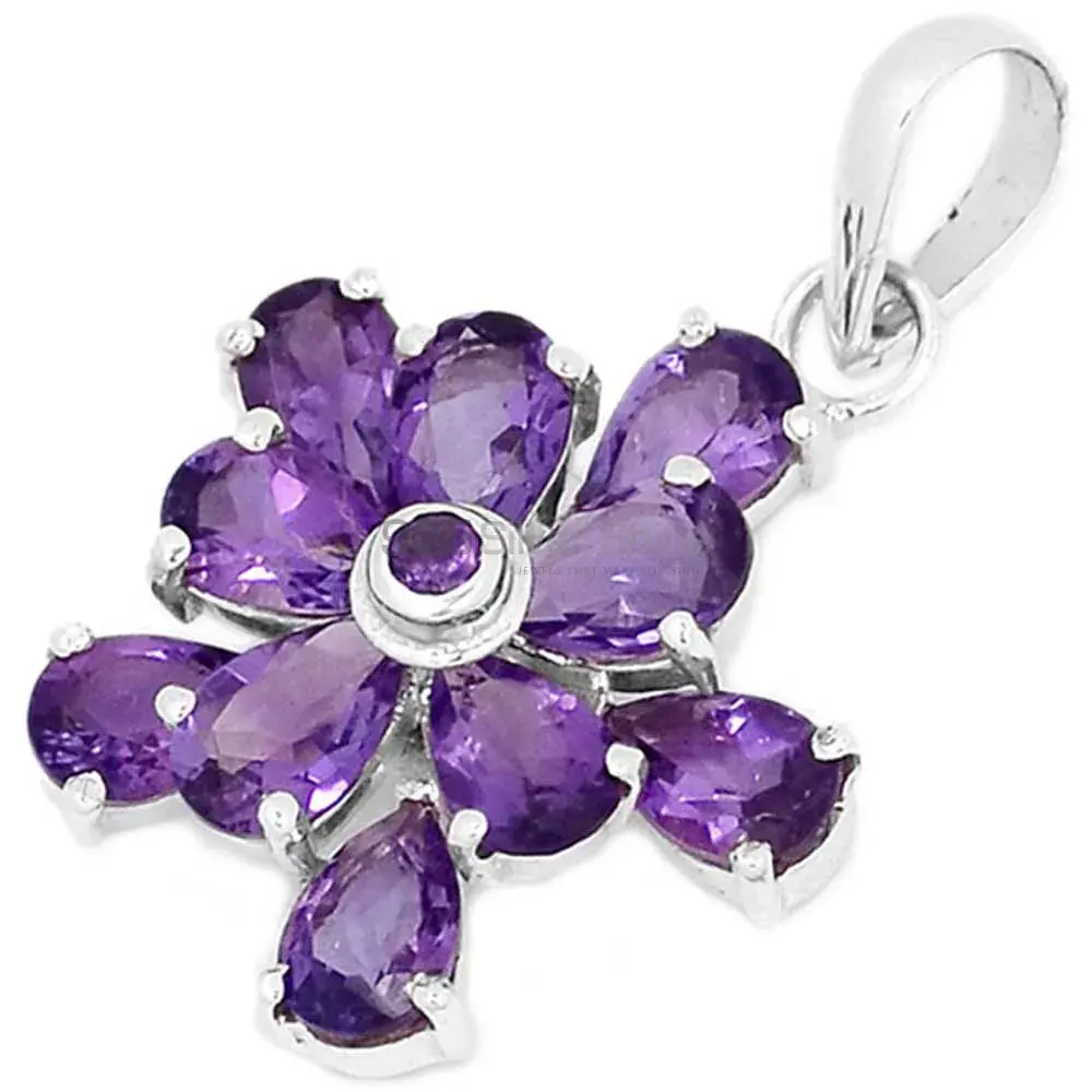 Wholesale 925 Sterling Silver Handmade Pendants In Amethyst Gemstone Jewelry 925SP269-1_0