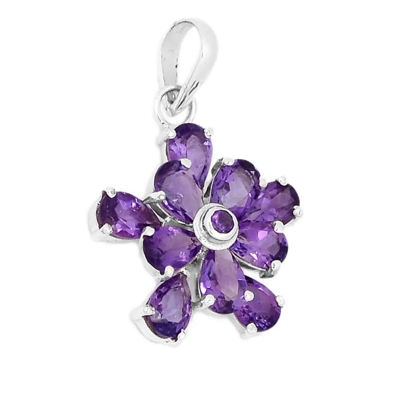 Wholesale 925 Sterling Silver Handmade Pendants In Amethyst Gemstone Jewelry 925SP269-1_1