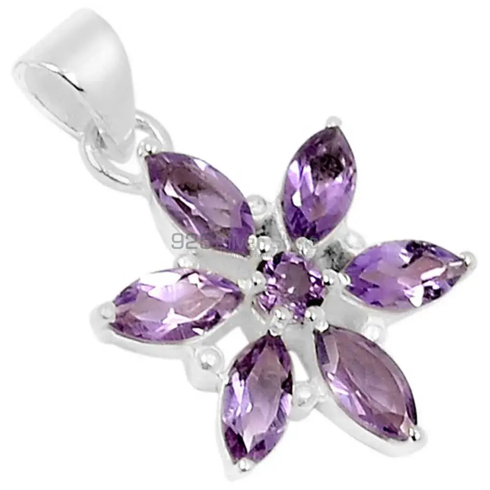 Wholesale 925 Sterling Silver Handmade Pendants In Amethyst Gemstone Jewelry 925SSP313-1