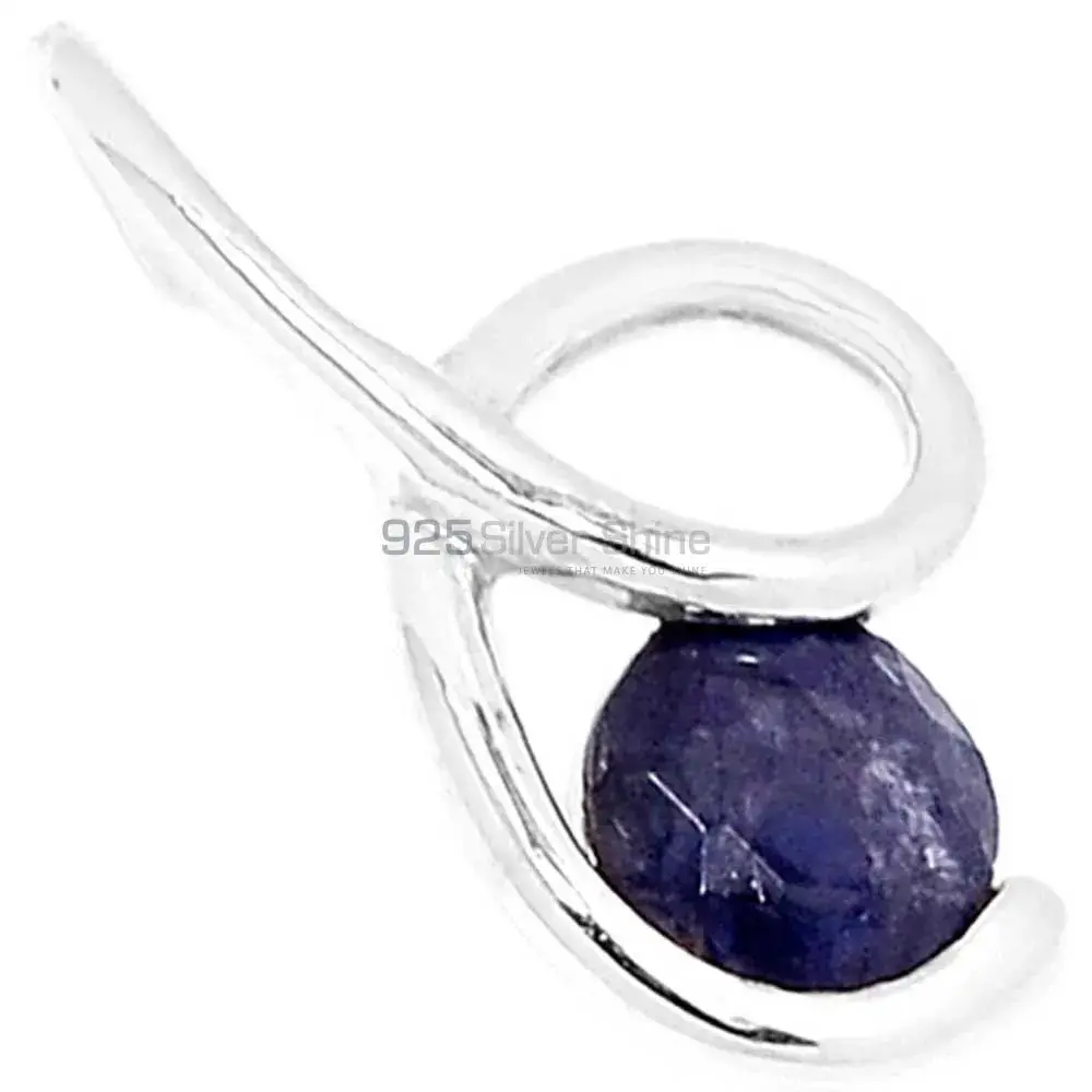 925 Sterling Silver Handmade Pendants In Blue Sapphire Gemstone Jewelry 925SSP302-3_0